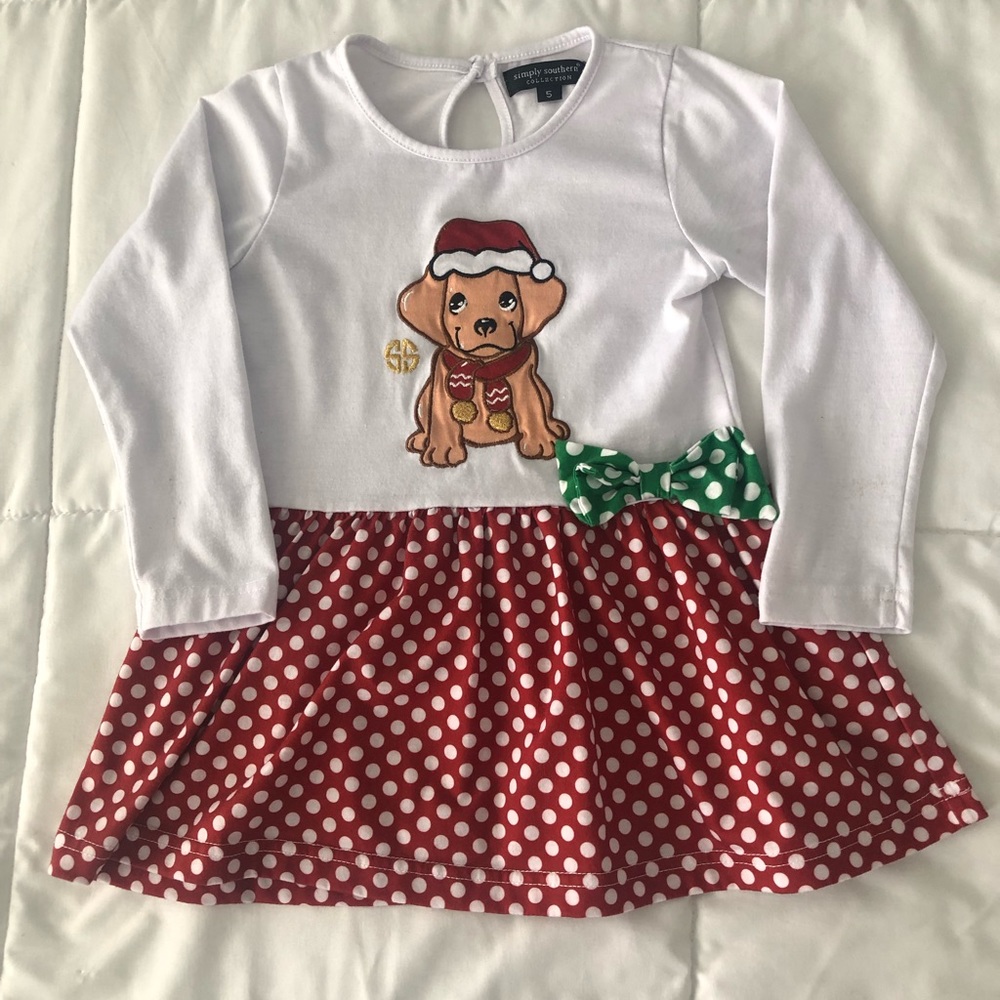 🌟 3 for $15 | Simply Southern 5T Christmas Puppy Dog Top